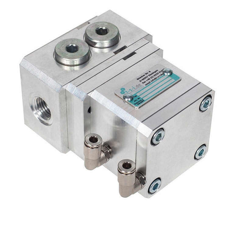 2K-Materialventil mit einem Zylinder - Edelstahl-Ausführung