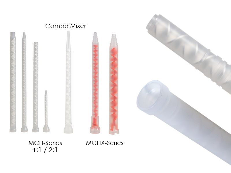 Statikmischer MCH 10-20D, mit Glockenanschluss 16,7 mm (1:1 / 2:1 weiß)