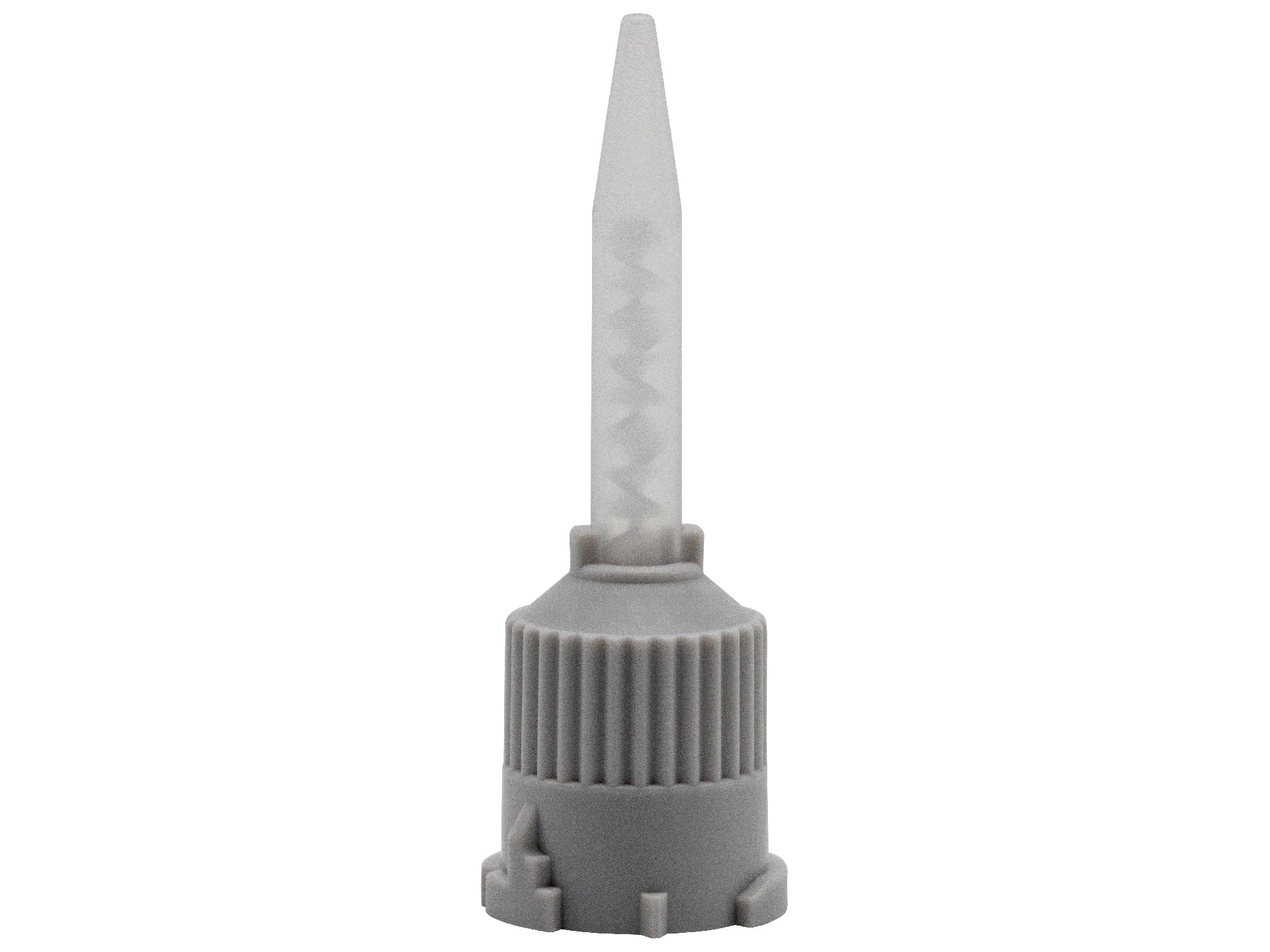 Statikmischer helix MKH 02-08S 1:1/2:1, grau, weiße Elemente, konische Spitze