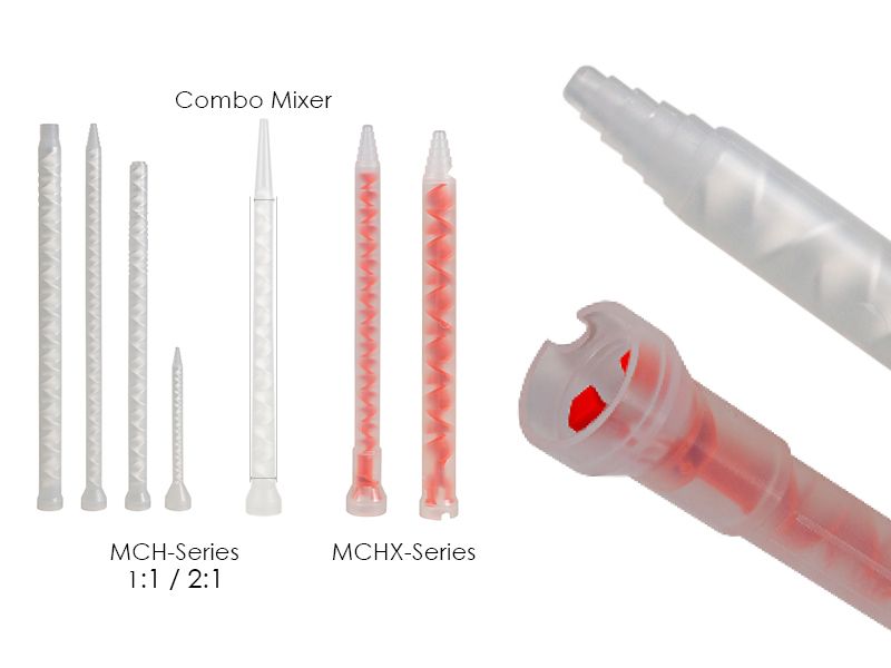 Statikmischer MCHX 10-12T, mit Glockenanschluss 16,7 mm (4:1 / 10:1 orange)