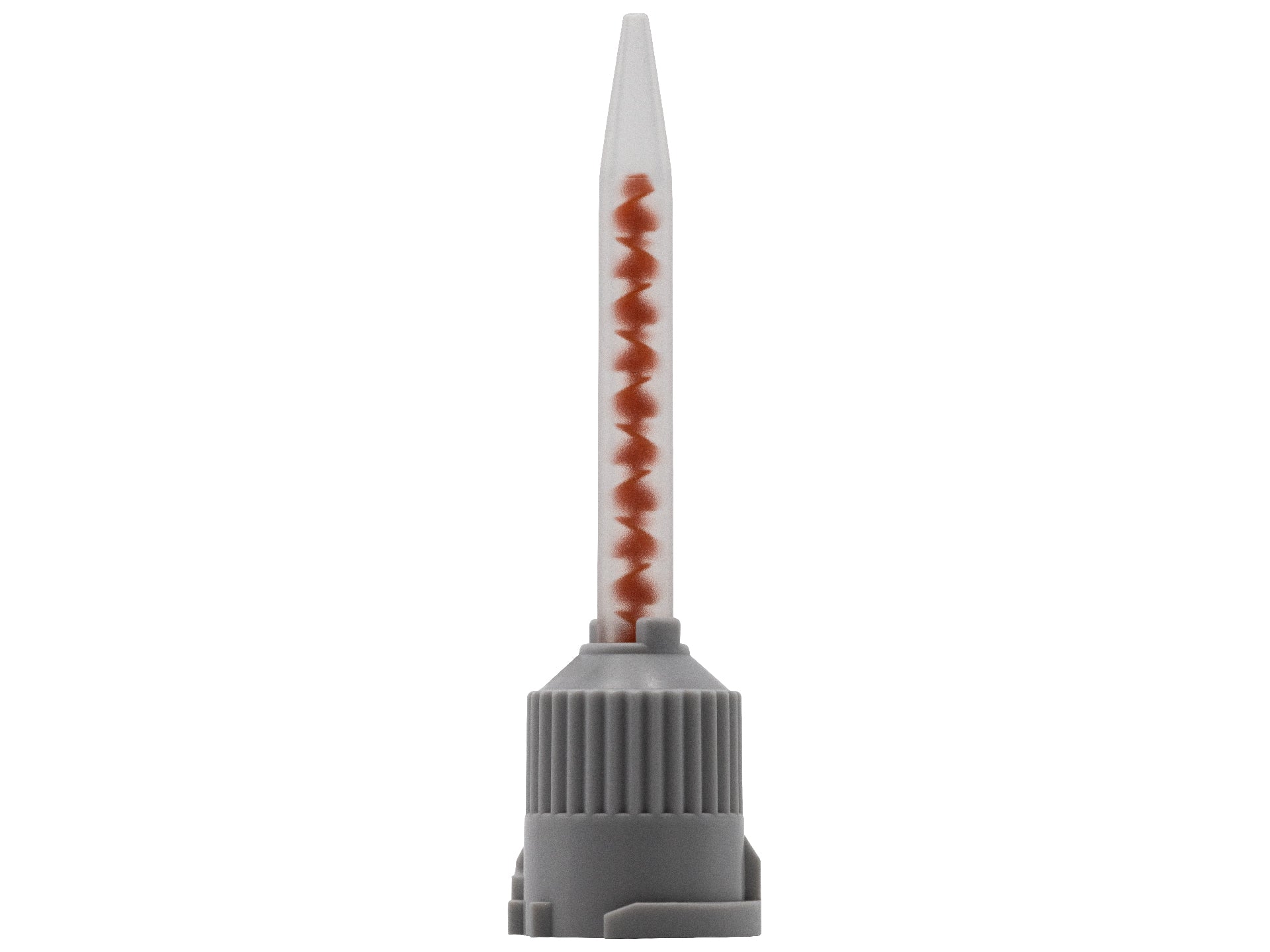 Static mixer helix MKHX 02-12D 4:1/10:1, grey, orange elements, straight tip