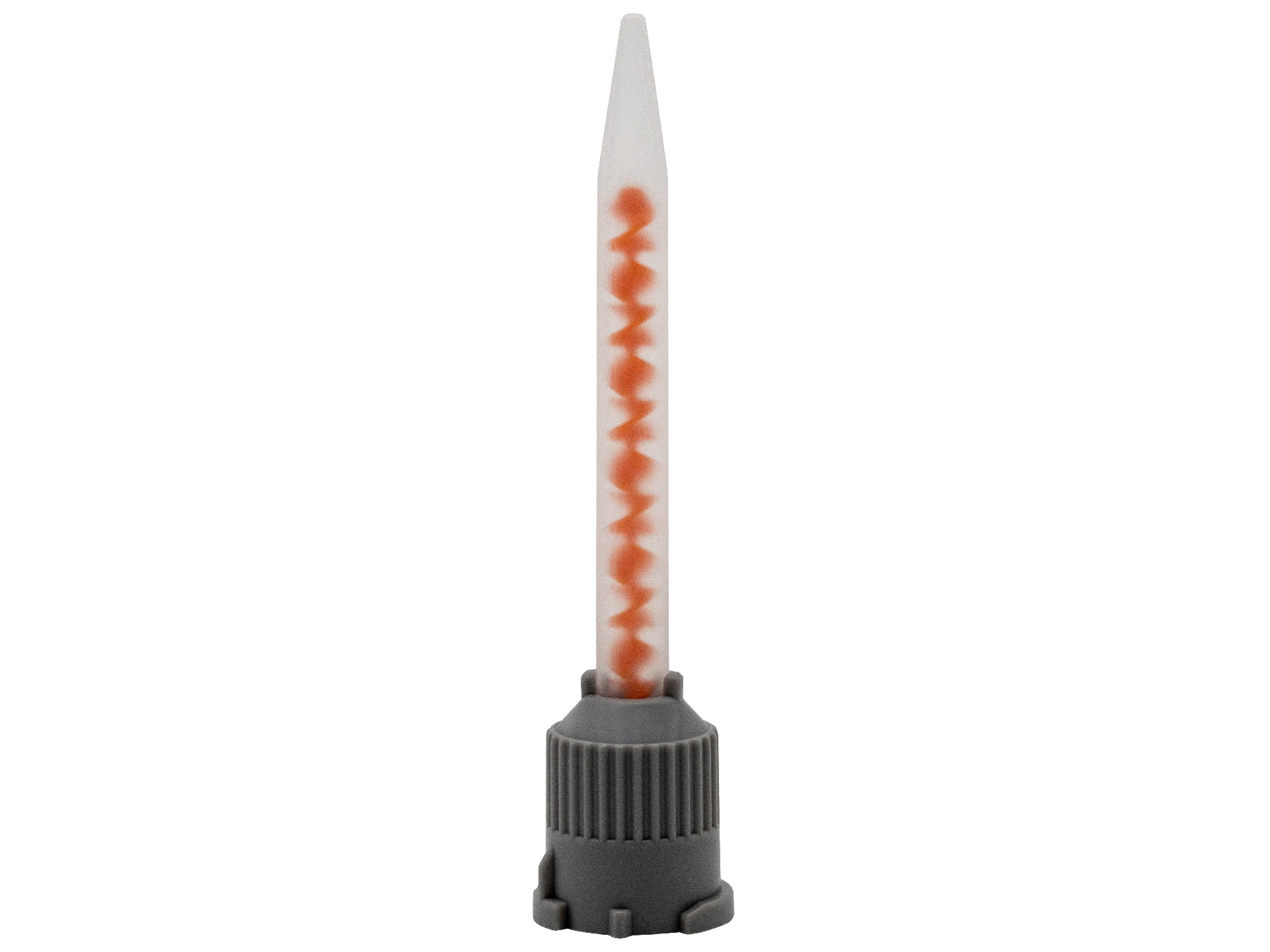 Statikmischer helix MKHX 03-12S 4:1/10:1, grau, orange Elemente, konische Spitze