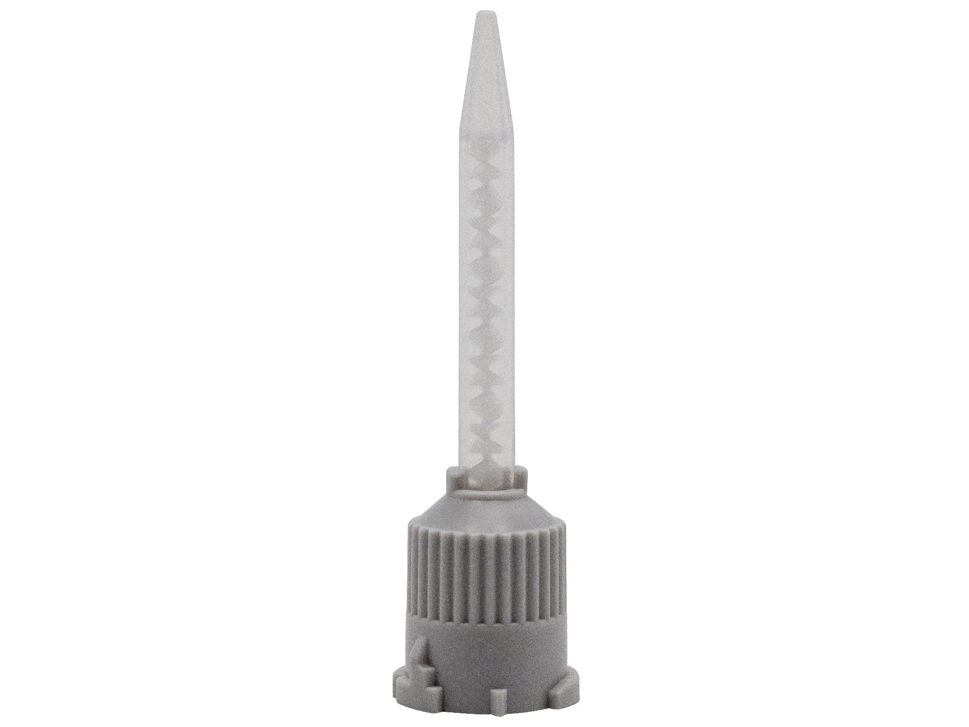 Statikmischer helix MKH 02-12S 1:1/2:1, grau, weiße Elemente, konische Spitze