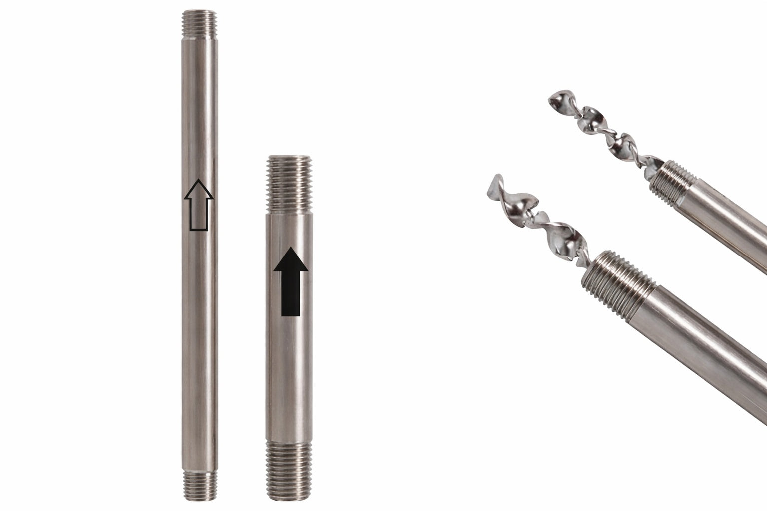 Stainless steel mixer 8mm - 6 elements - with inlet 1/4" NPT